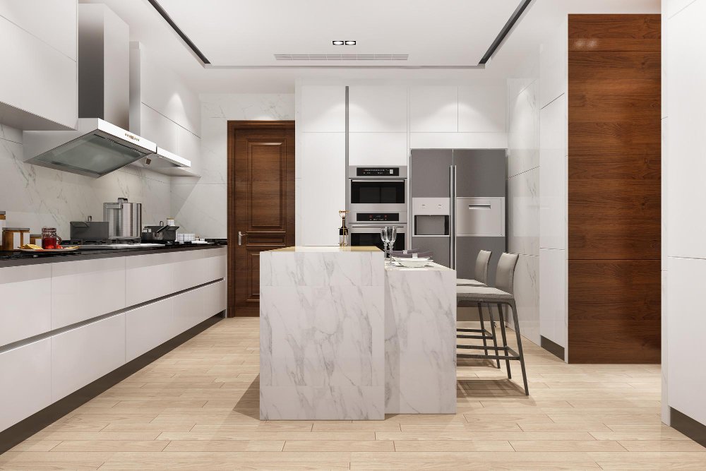 Kitchen with Floor Tiles